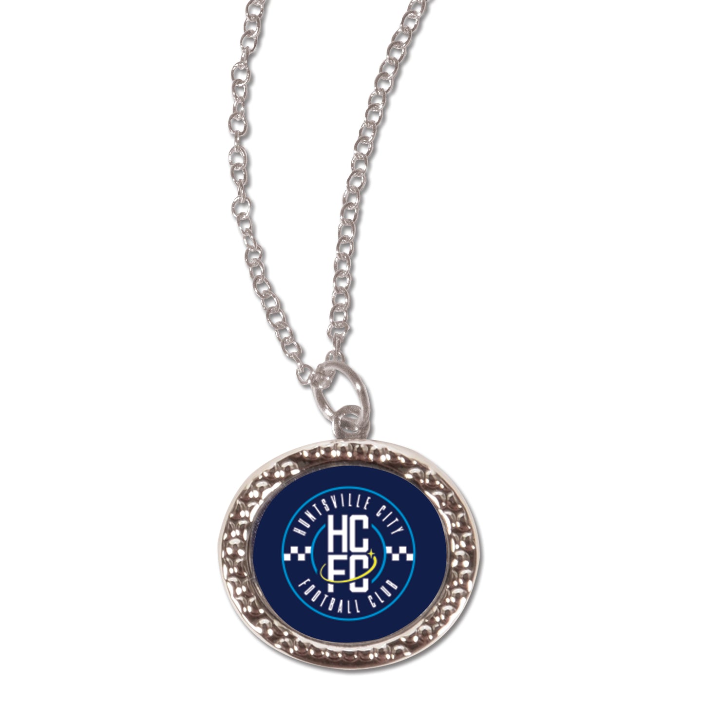 Huntsville City FC Oval Hammered Necklace
