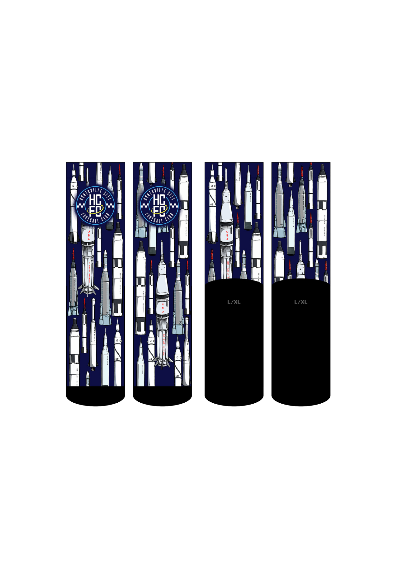 Huntsville City FC Rocketship Socks