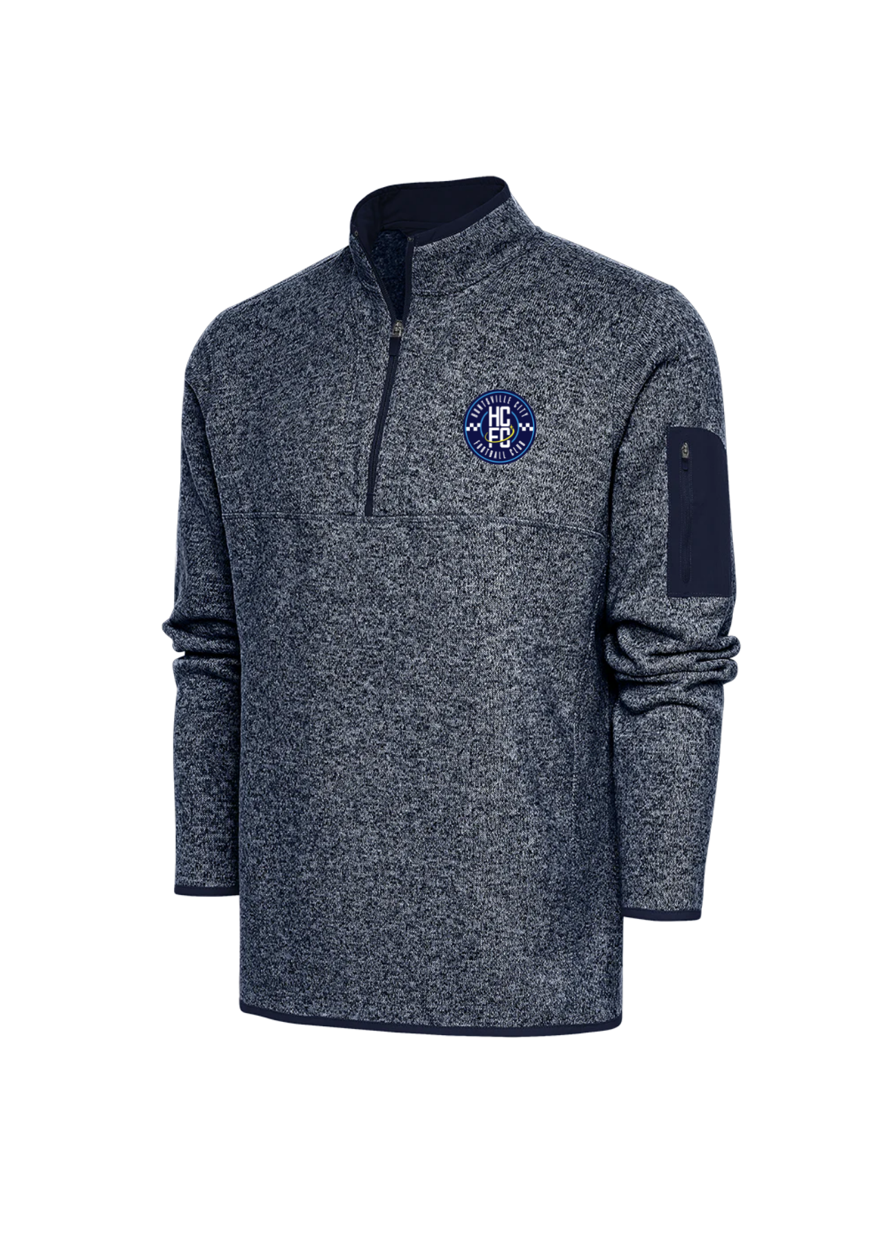 Men's Antigua Fortune 1/4 Zip- Heather Navy