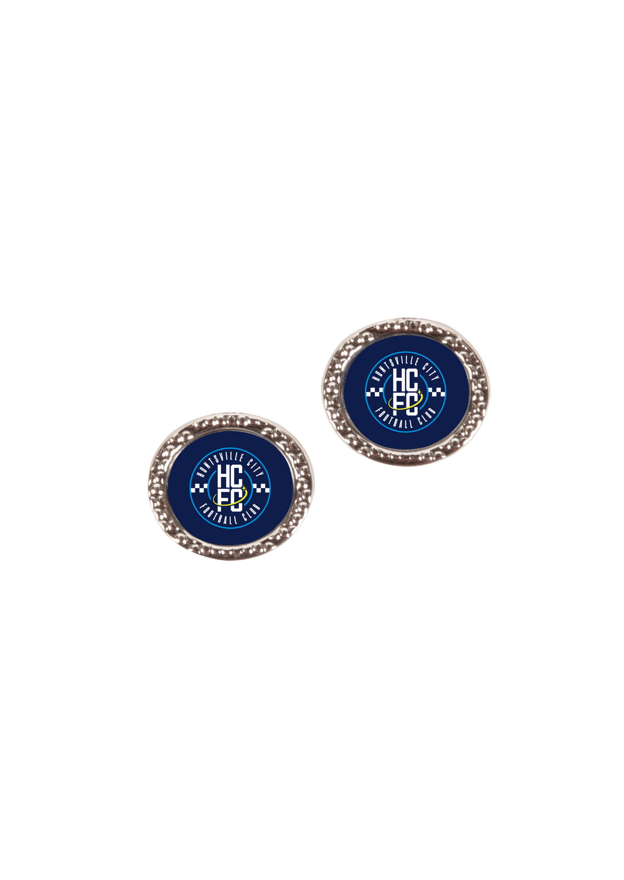 Huntsville City FC Oval Hammered Earrings