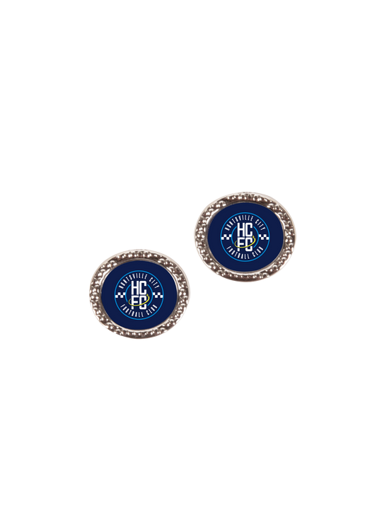 Huntsville City FC Oval Hammered Earrings