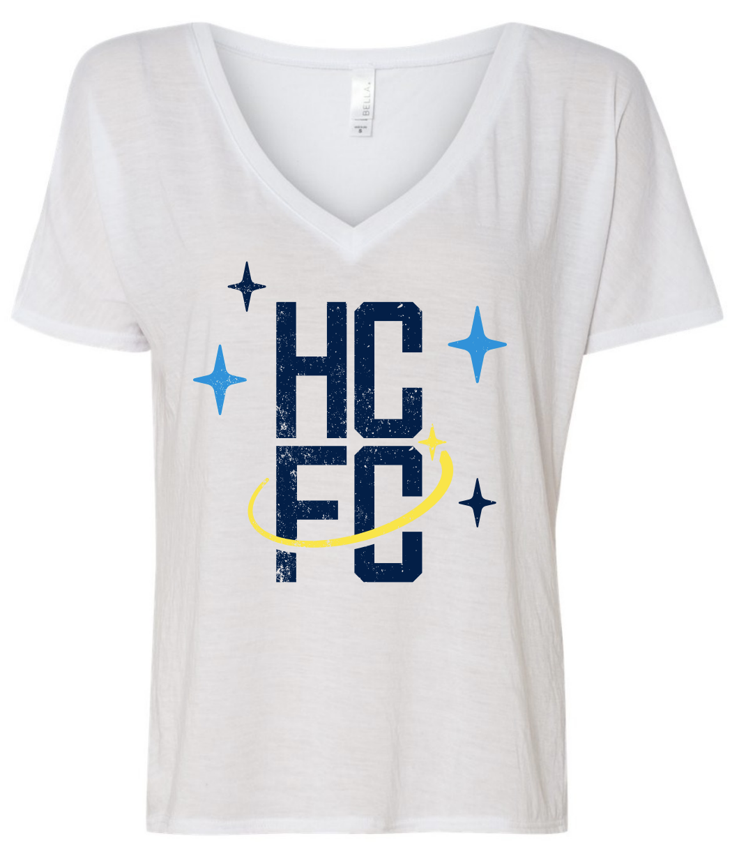 Huntsville City FC Womens Slouchy Vneck Tee - White