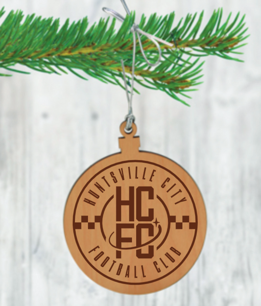 Huntsville City FC Wooden Christmas Ornament
