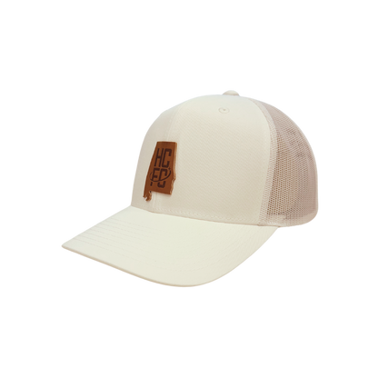 Hometown Leather Patch Trucker Hat - White
