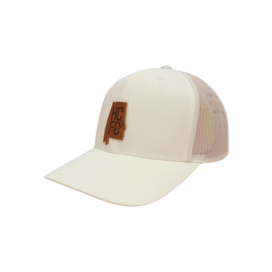 Hometown Leather Patch Trucker Hat - White