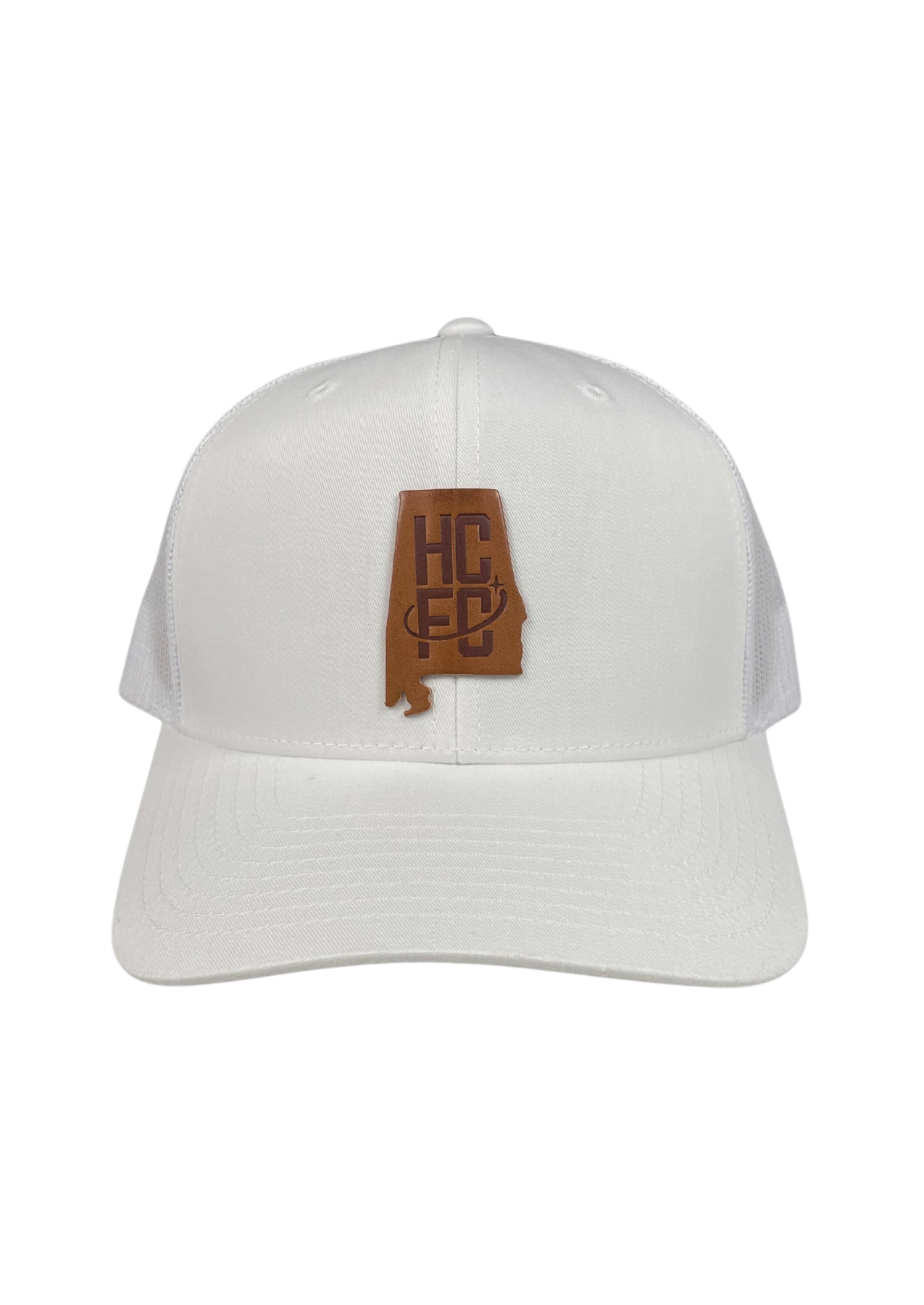 Hometown Leather Patch Trucker Hat - White