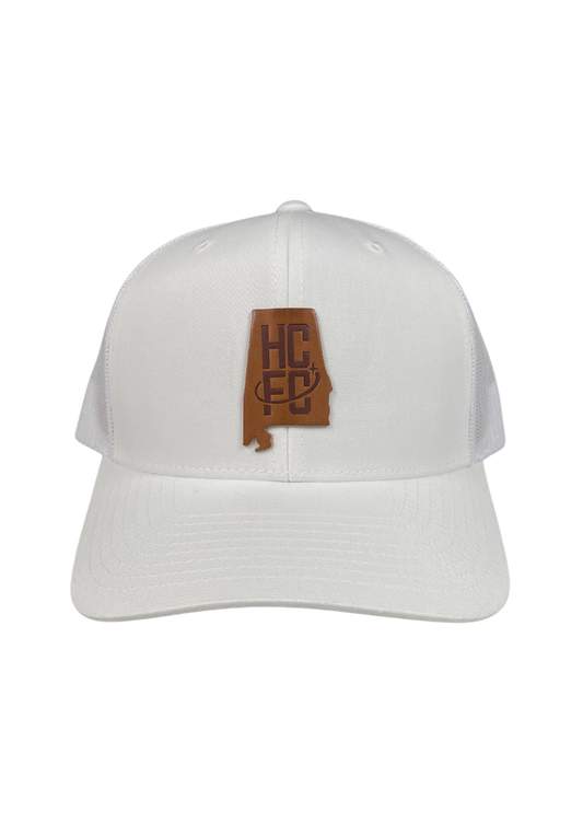 Hometown Leather Patch Trucker Hat - White