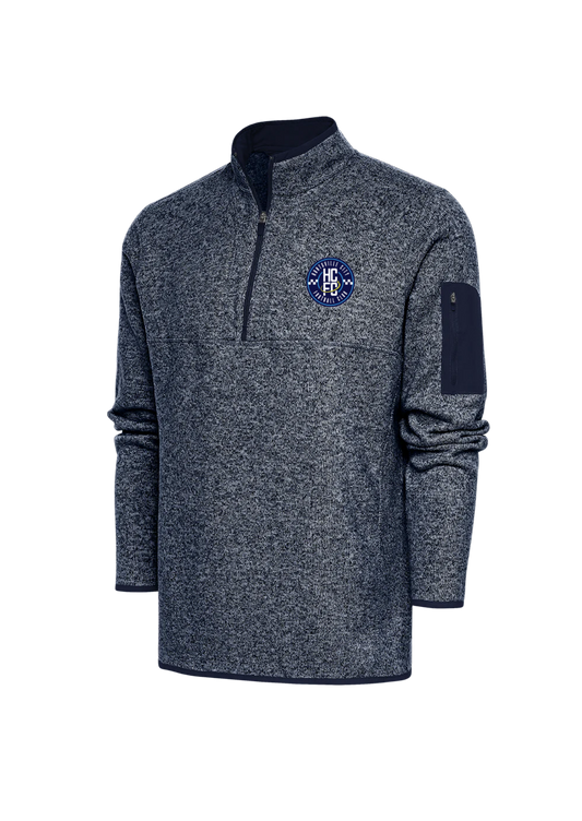 Men's Antigua Fortune 1/4 Zip- Heather Navy