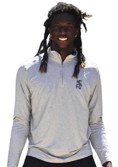 Men's Antigua Hunk 1/4 Zip- Heather Grey