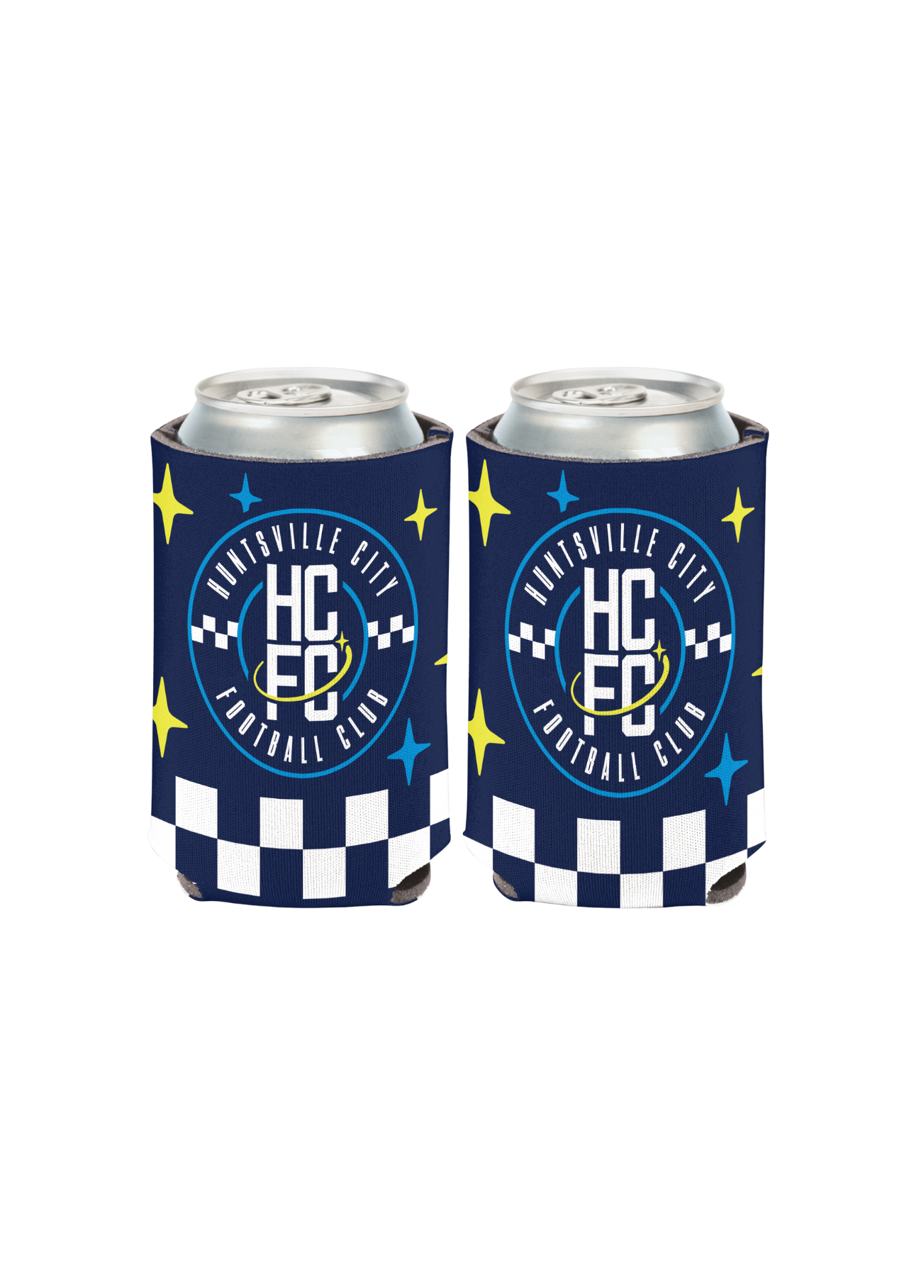 Huntsville City FC 12oz Can Cooler - Checkered